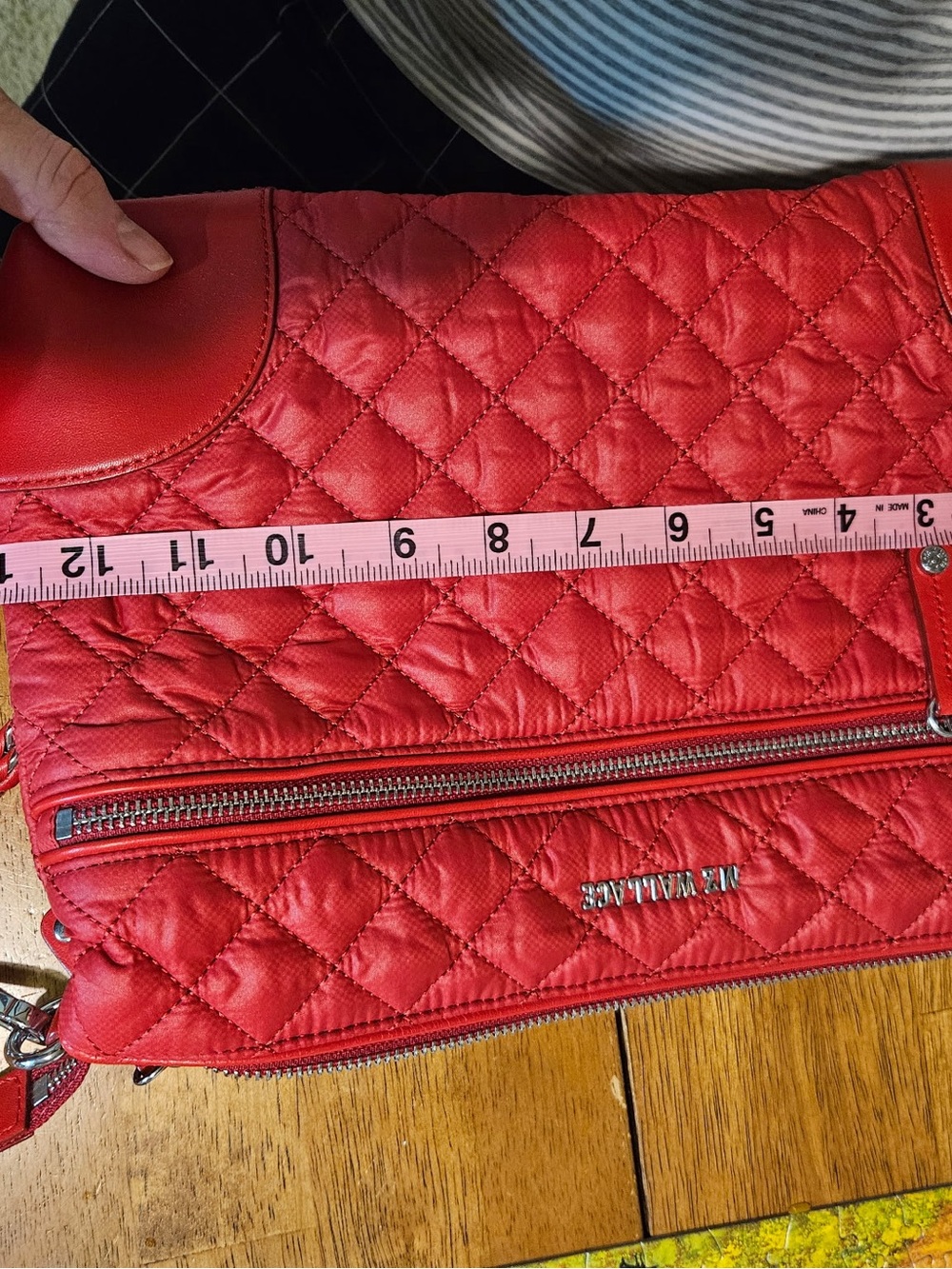 MZ Wallace Quilted Cherry Red Crosby Cross body Bag - Picture 8 of 10